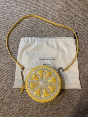 kate spade Yellow Lemon Slice Round Crossbody Bag